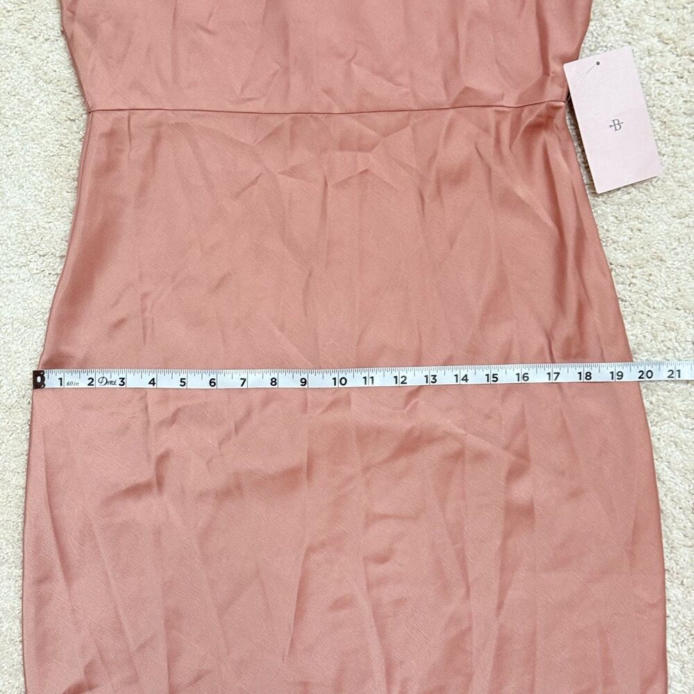 NWT BHLDN Cowl Neck Maxi Side Slit Slip Dress Dusty Rose Orange Pink 10 - Picture 11 of 12